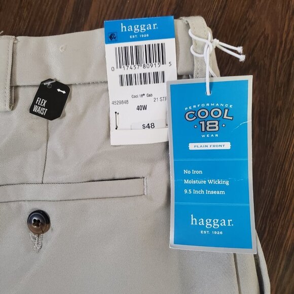 *NWT* Haggar Performance Cool 18 Plain Front Shorts | Size 40 - Picture 8 of 8